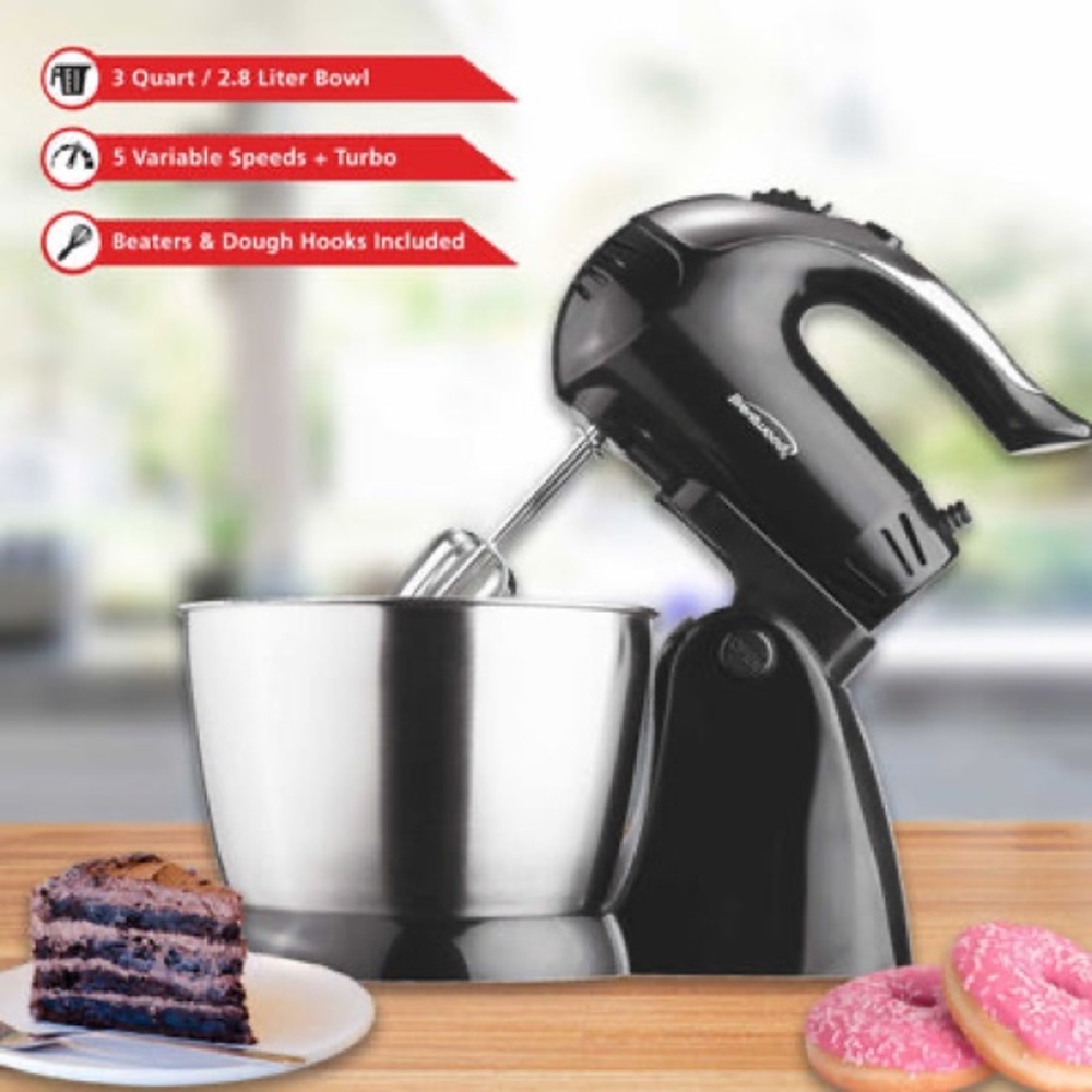 BRENTWOOD SM-1153 5-SPEED + TURBO STAND MIXER, BLACK - Picture 2 of 12